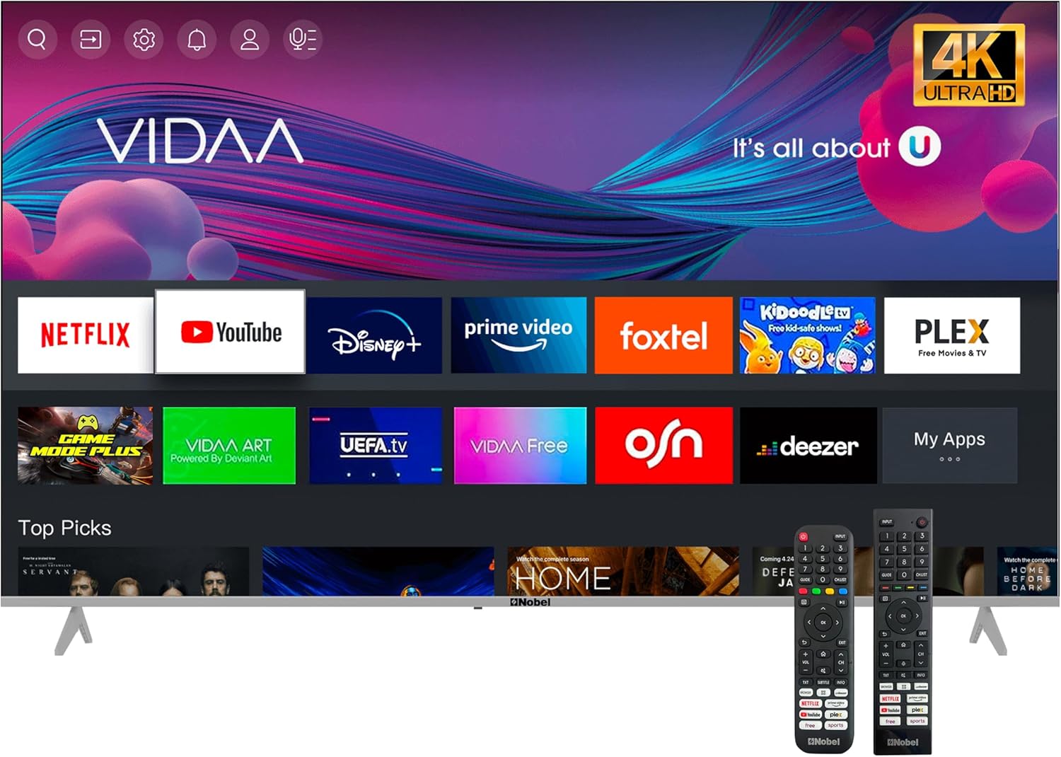 تلفزيون نوبل دايموند الذكي مقاس 85 بوصة